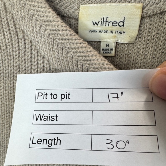 Aritzia Wilfred Palmier Tunic Wool Knit Top Nude - Picture 9 of 9